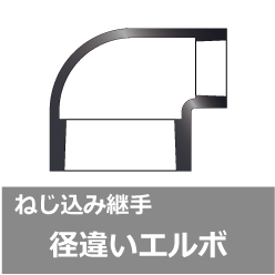 ねじ込み継手 径違いエルボ(RL)の規格、サイズ [ねじ込み式可鍛鋳鉄製